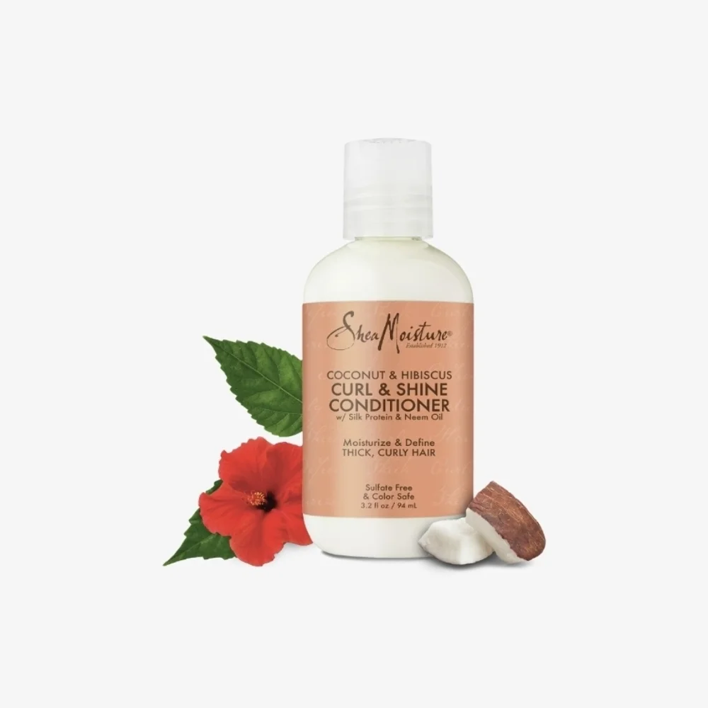 🪷5/$25! SheaMoisture Coconut Hibiscus Curl & Shine Conditioner Travel Size New